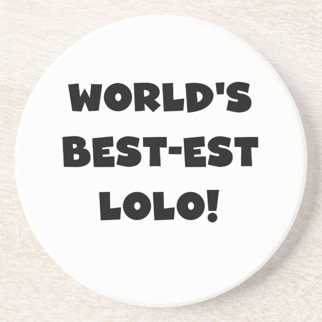 Black Text Best-est Lolo T-shirts and Gifts Coaster (Front)
