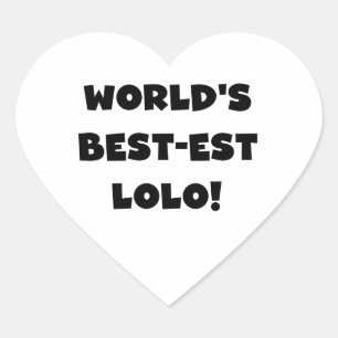 Black Text Best-est Lolo T-shirts and Gifts Heart Sticker