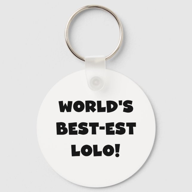 Black Text Best-est Lolo T-shirts and Gifts Key Ring (Front)