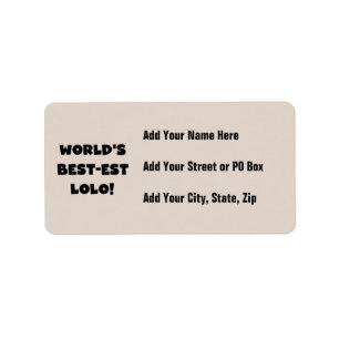 Black Text Best-est Lolo T-shirts and Gifts Label