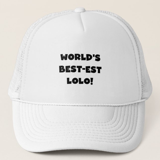 Black Text Best-est Lolo T-shirts and Gifts Trucker Hat (Front)