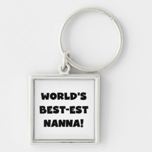Black Text Best-est Nanna T-shirts and Gifts Key Ring