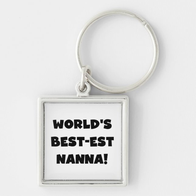 Black Text Best-est Nanna T-shirts and Gifts Key Ring (Front)