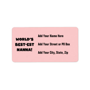 Black Text Best-est Nanna T-shirts and Gifts Label