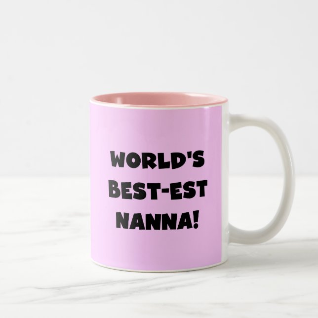 Black Text Best-est Nanna T-shirts and Gifts Two-Tone Coffee Mug (Right)