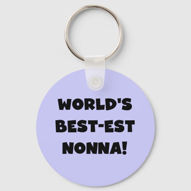 Black Text Best-est Nonna T-shirts and Gifts Key Ring (Front)