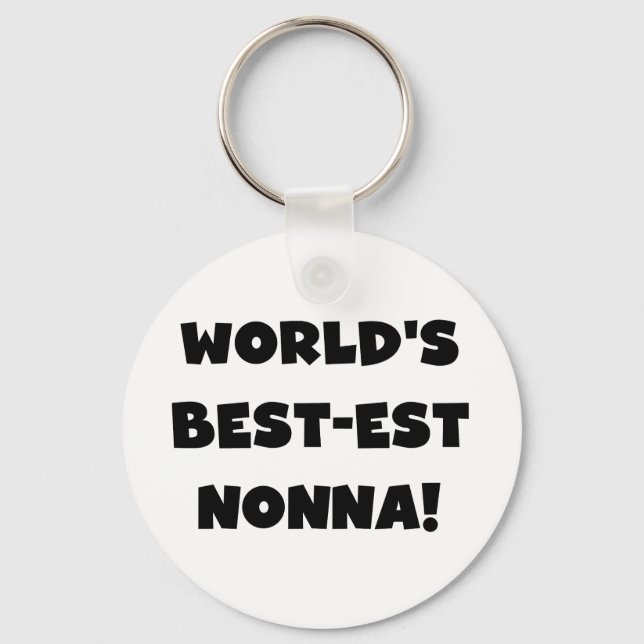 Black Text Best-est Nonna T-shirts and Gifts Key Ring (Front)