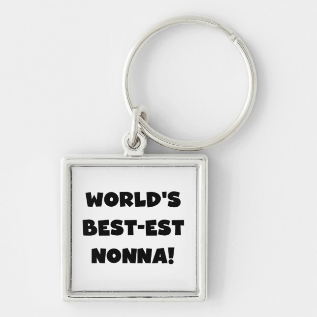 Black Text Best-est Nonna T-shirts and Gifts Key Ring (Front)