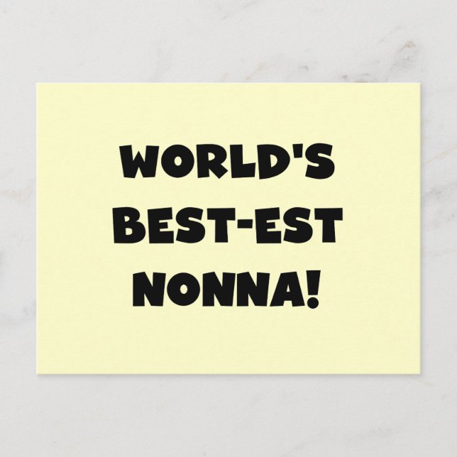 Black Text Best-est Nonna T-shirts and Gifts Postcard (Front)