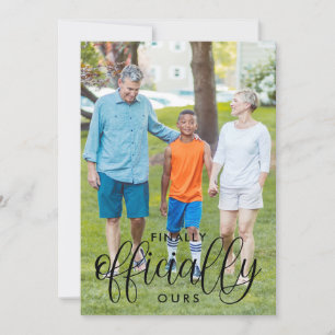 Black Text Finally Officially Ours Photo Adoption Announcement