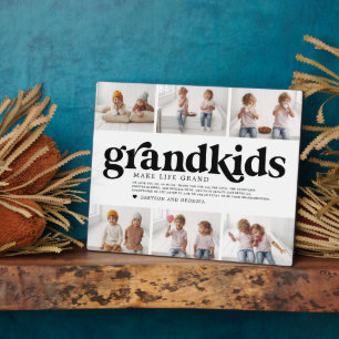 Black Text   Grandkids Make Life Grand Photo Plaque