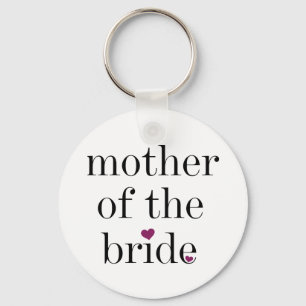 Black Text Mother of the Bride Keychain