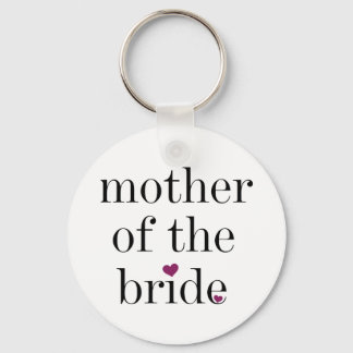 Black Text Mother of the Bride Keychain