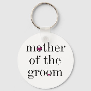 Black Text Mother of the Groom Keychain