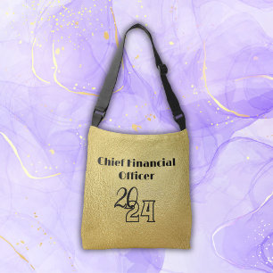 Black text on gold - monogram crossbody bag