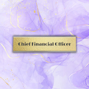 Black text on gold - monogram   desk name plate