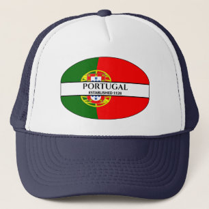 Black Text Portugal Established 1128 Flag Trucker Hat