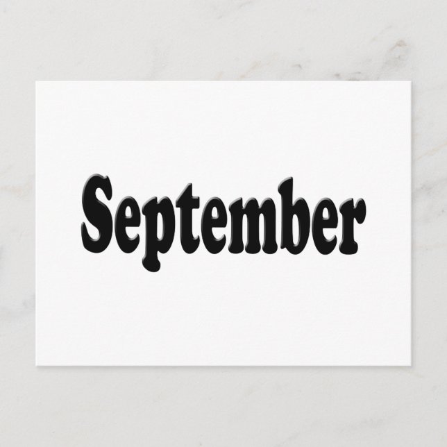 Black Text  September Postcard (Front)