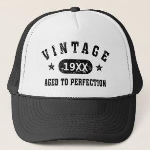 Black Text Vintage Aged to Perfection Hat