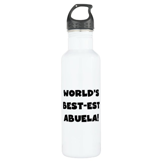 Black Text World's Best-est Abuela 710 Ml Water Bottle (Front)