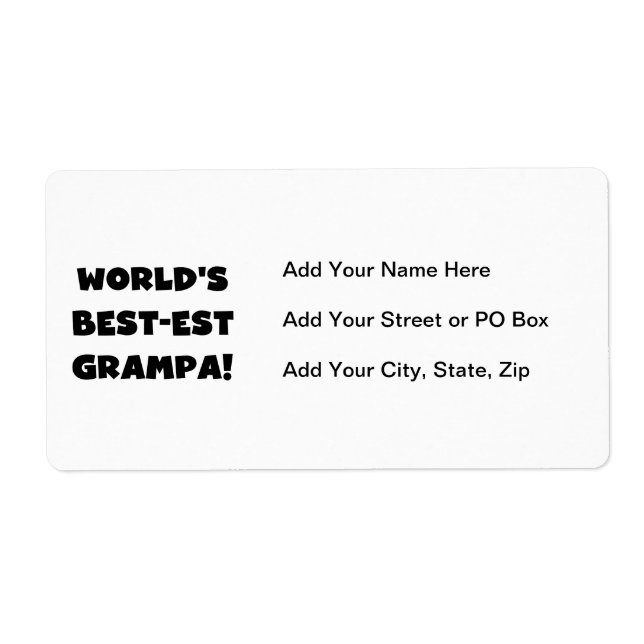 Black Text World's Best-est Grampa T-shirts Gifts (Front)