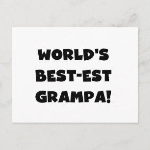 Black Text World's Best-est Grampa T-shirts Gifts Postcard