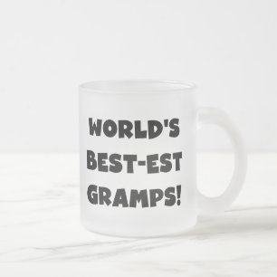 Black Text World's Best-est Gramps Gifts Frosted Glass Coffee Mug