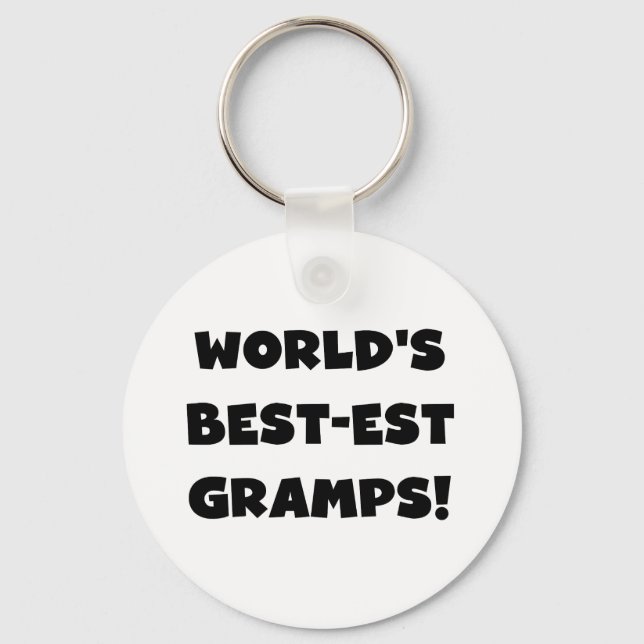 Black Text World's Best-est Gramps Gifts Key Ring (Front)