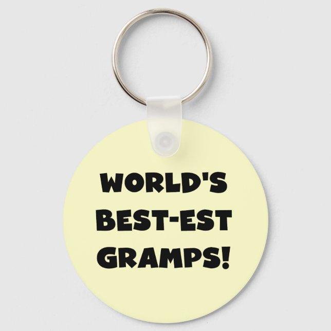 Black Text World's Best-est Gramps Gifts Key Ring (Front)