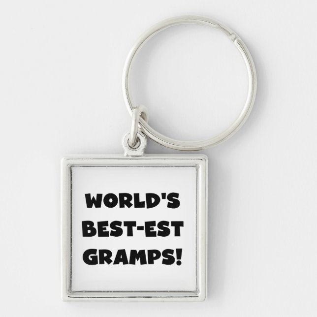 Black Text World's Best-est Gramps Gifts Key Ring (Front)