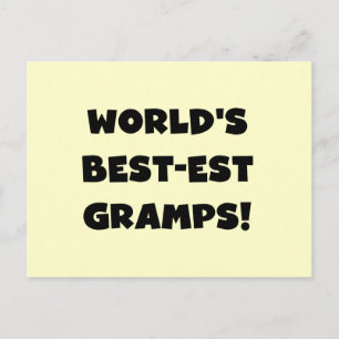 Black Text World's Best-est Gramps Gifts Postcard