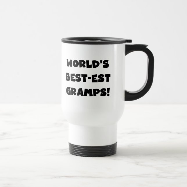 Black Text World's Best-est Gramps Gifts Travel Mug (Right)