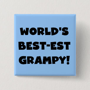 Black Text World's Best-est Grampy Gifts 15 Cm Square Badge
