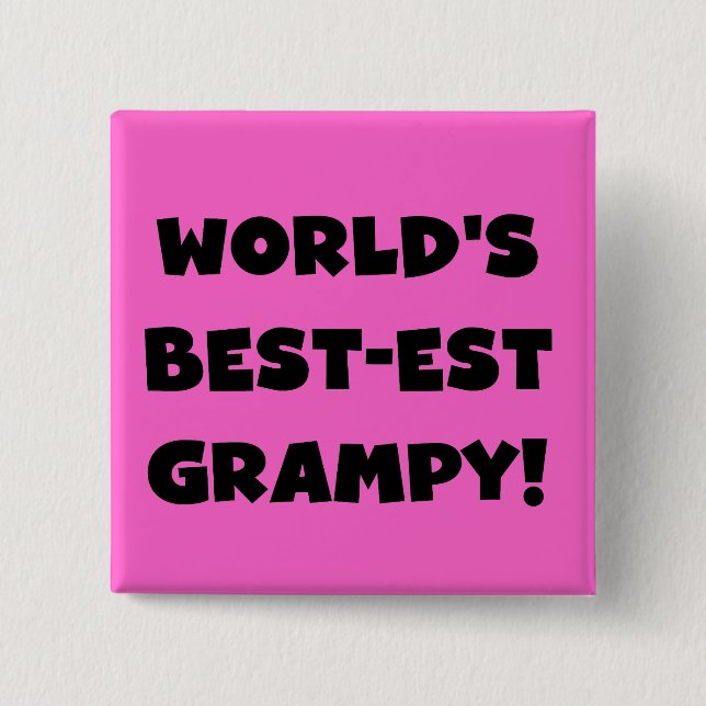 Black Text World's Best-est Grampy Gifts 15 Cm Square Badge (Front)