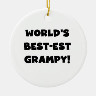 Black Text World's Best-est Grampy Gifts Ceramic Tree Decoration