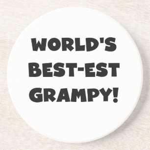 Black Text World's Best-est Grampy Gifts Coaster