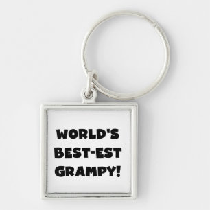 Black Text World's Best-est Grampy Gifts Key Ring