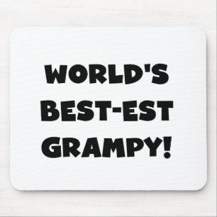 Black Text World's Best-est Grampy Gifts Mouse Mat