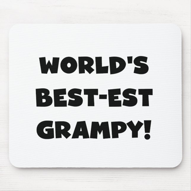 Black Text World's Best-est Grampy Gifts Mouse Mat (Front)