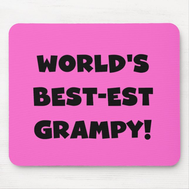 Black Text World's Best-est Grampy Gifts Mouse Mat (Front)