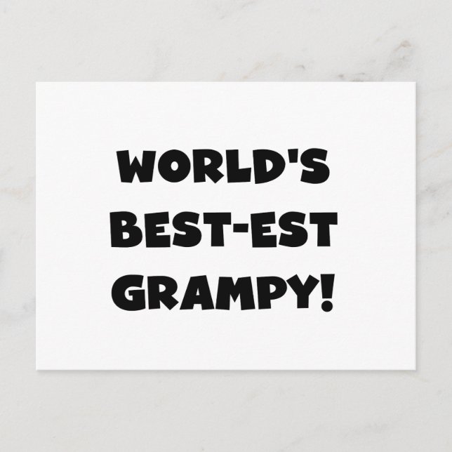 Black Text World's Best-est Grampy Gifts Postcard (Front)