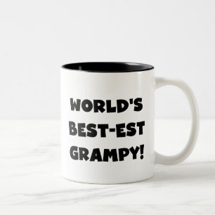 Black Text World's Best-est Grampy Gifts Two-Tone Coffee Mug