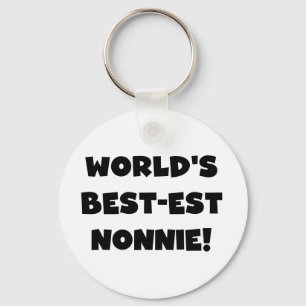 Black Text World's Best-est Nonnie Gifts Key Ring