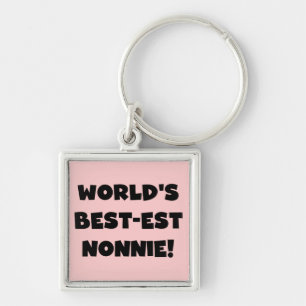 Black Text World's Best-est Nonnie Gifts Key Ring