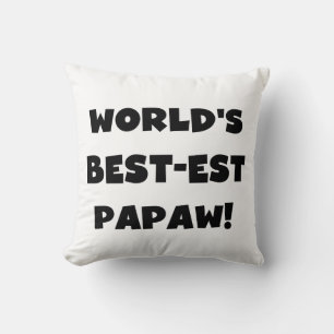 Black Text World's Best-est Papaw Gifts Cushion