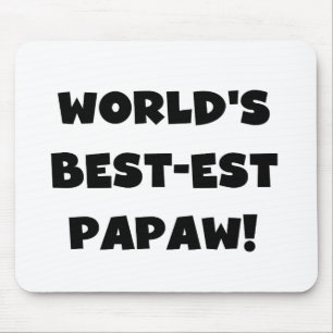 Black Text World's Best-est Papaw Gifts Mouse Mat