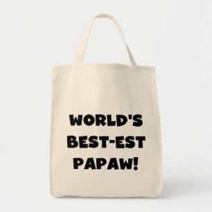 Black Text World's Best-est Papaw Gifts Tote Bag