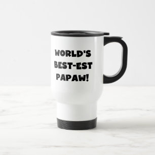 Black Text World's Best-est Papaw Gifts Travel Mug