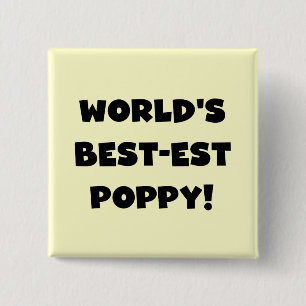 Black Text World's Best-est Poppy Gifts 15 Cm Square Badge