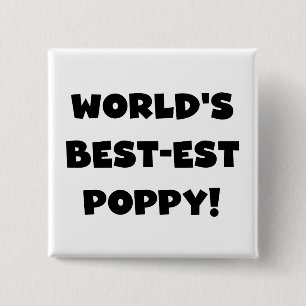 Black Text World's Best-est Poppy Gifts 15 Cm Square Badge